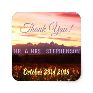 Teton Wedding thank you sticker